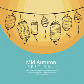 中秋插画EPS矢量