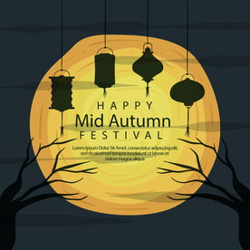中秋插画EPS矢量