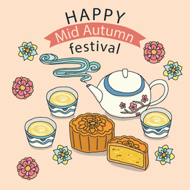 中秋插画EPS矢量