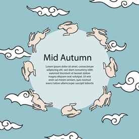 中秋插画EPS矢量