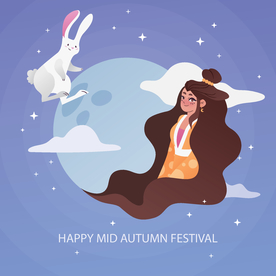 中秋插画EPS矢量
