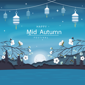 中秋插画EPS矢量