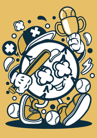 卡通人物漫画T恤印花矢量