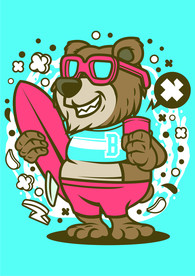 卡通人物漫画T恤印花矢量