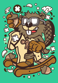 卡通人物漫画T恤印花矢量