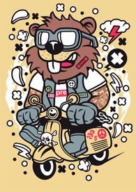 卡通人物漫画T恤印花矢量