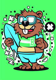 卡通人物漫画T恤印花矢量