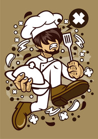 卡通人物漫画T恤印花矢量