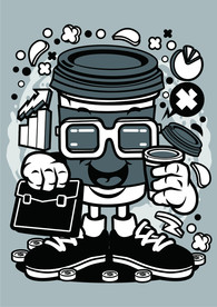 卡通人物漫画T恤印花矢量