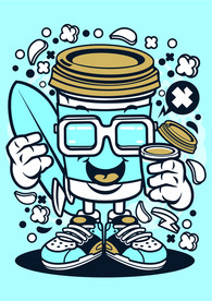 卡通人物漫画T恤印花矢量