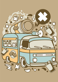 卡通人物漫画T恤印花矢量