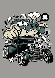 卡通人物漫画T恤印花矢量