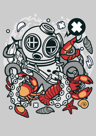 卡通人物漫画T恤印花矢量