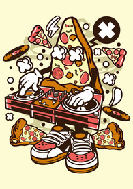 卡通人物漫画T恤印花矢量