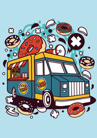 卡通人物漫画T恤印花矢量