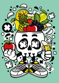 卡通人物漫画T恤印花矢量