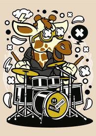 卡通人物漫画T恤印花矢量