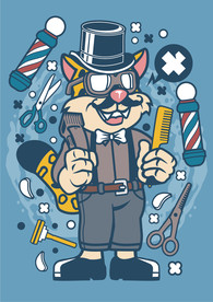 卡通人物漫画T恤印花矢量