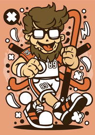 卡通人物漫画T恤印花矢量