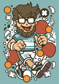 卡通人物漫画T恤印花矢量