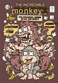 卡通人物漫画T恤印花矢量