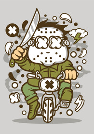 卡通人物漫画T恤印花矢量