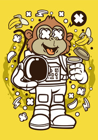 卡通人物漫画T恤印花矢量