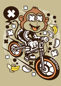 卡通人物漫画T恤印花矢量