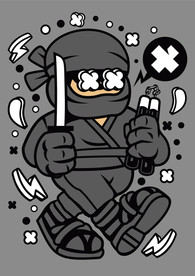 卡通人物漫画T恤印花矢量