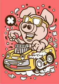 卡通人物漫画T恤印花矢量