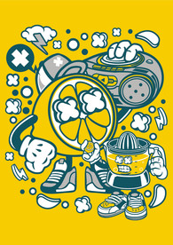 卡通人物漫画T恤印花矢量