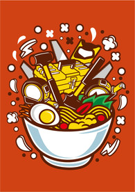 卡通人物漫画T恤印花矢量