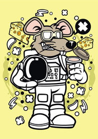 卡通人物漫画T恤印花矢量