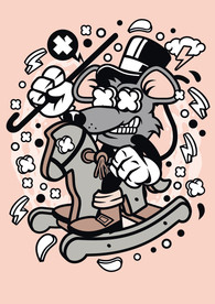 卡通人物漫画T恤印花矢量