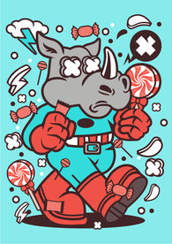 卡通人物漫画T恤印花矢量