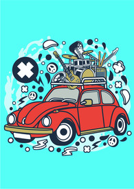 卡通人物漫画T恤印花矢量