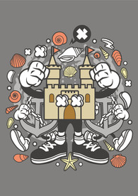 卡通人物漫画T恤印花矢量