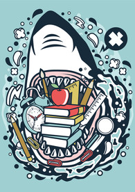 卡通人物漫画T恤印花矢量