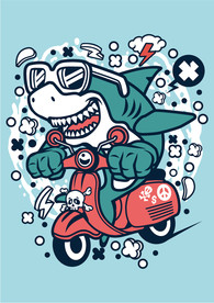 卡通人物漫画T恤印花矢量