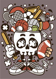 卡通人物漫画T恤印花矢量