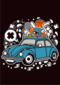 机器人漫画T恤印花矢量