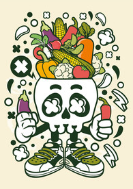 机器人漫画T恤印花矢量