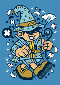 机器人漫画T恤印花矢量