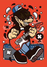 机器人漫画T恤印花矢量