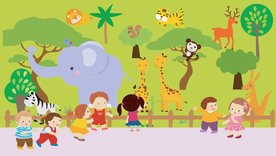 卡通儿童背景插图矢量