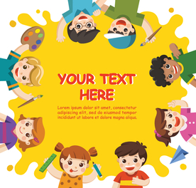 卡通儿童背景插图矢量