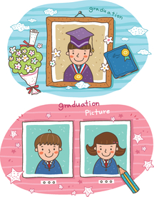 卡通儿童背景插图矢量