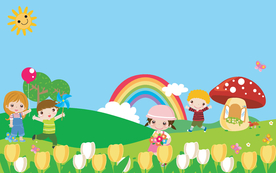 卡通儿童背景插图矢量