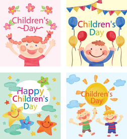 卡通儿童背景插图矢量