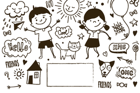 卡通儿童背景插图矢量